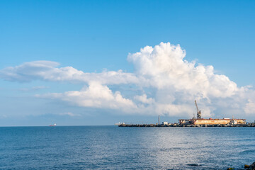 Black Sea coast in the city of Poti, Georgia