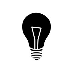 bulb light icon, silhouette style