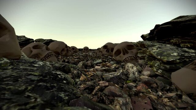 An abstract concept of the death caused from a nuclear disaster - seamless looping.