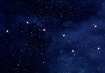 Starry night sky with Ursa Major constellation or the Great Bear and the Big Dipper constellation