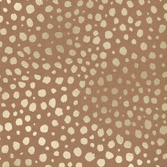 Champagne Gold Animal Print Pattern on Kraft Paper Background, Cheetah