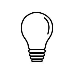 classic shape of light bulb icon, line style
