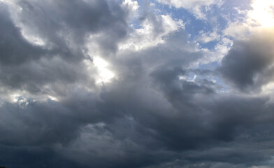 Before raining clouds.Dark cloud.Gray storm cloud.Rainy in coming.