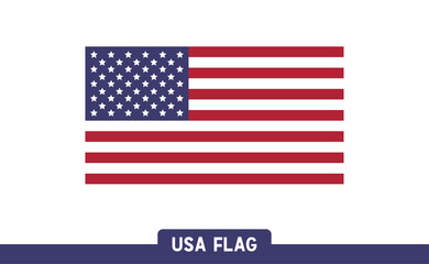 USA flag, national emblem of the United States of America. Vector design. Independence day patriotic symbol.