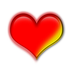 red golden glossy heart