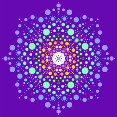 Colorful dotted mandala art chakra symbol vector