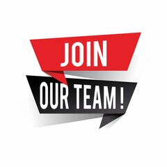 Modern design join our team text on speech bubbles concept. Vector illustration