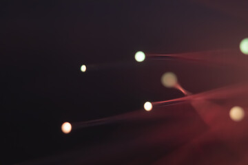 Abstract background. Fantastic fancy plants with colored branches with luminous dots at the ends....