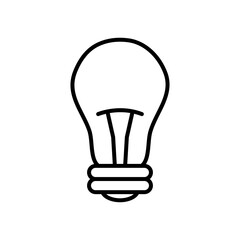 bulb light icon, line style