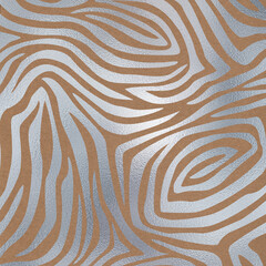 Silver Animal Print Pattern on Kraft Paper Background, Zebra