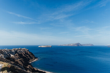 Santorini island, Oia, Thira, Imerovigli, Greece. Travel and tourism
