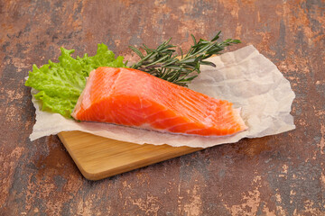 Piece of raw salmon