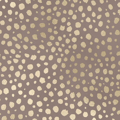 Champagne Gold Animal Print Pattern on Kraft Paper Background, Cheetah
