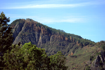 Fototapeta na wymiar mountain landscape with clear blue sky
