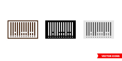 Barcode icon of 3 types. Isolated vector sign symbol.