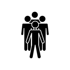 pictogram men group icon, silhouette style