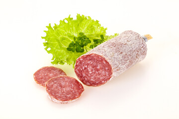 Italian dry Saliami pork sausage