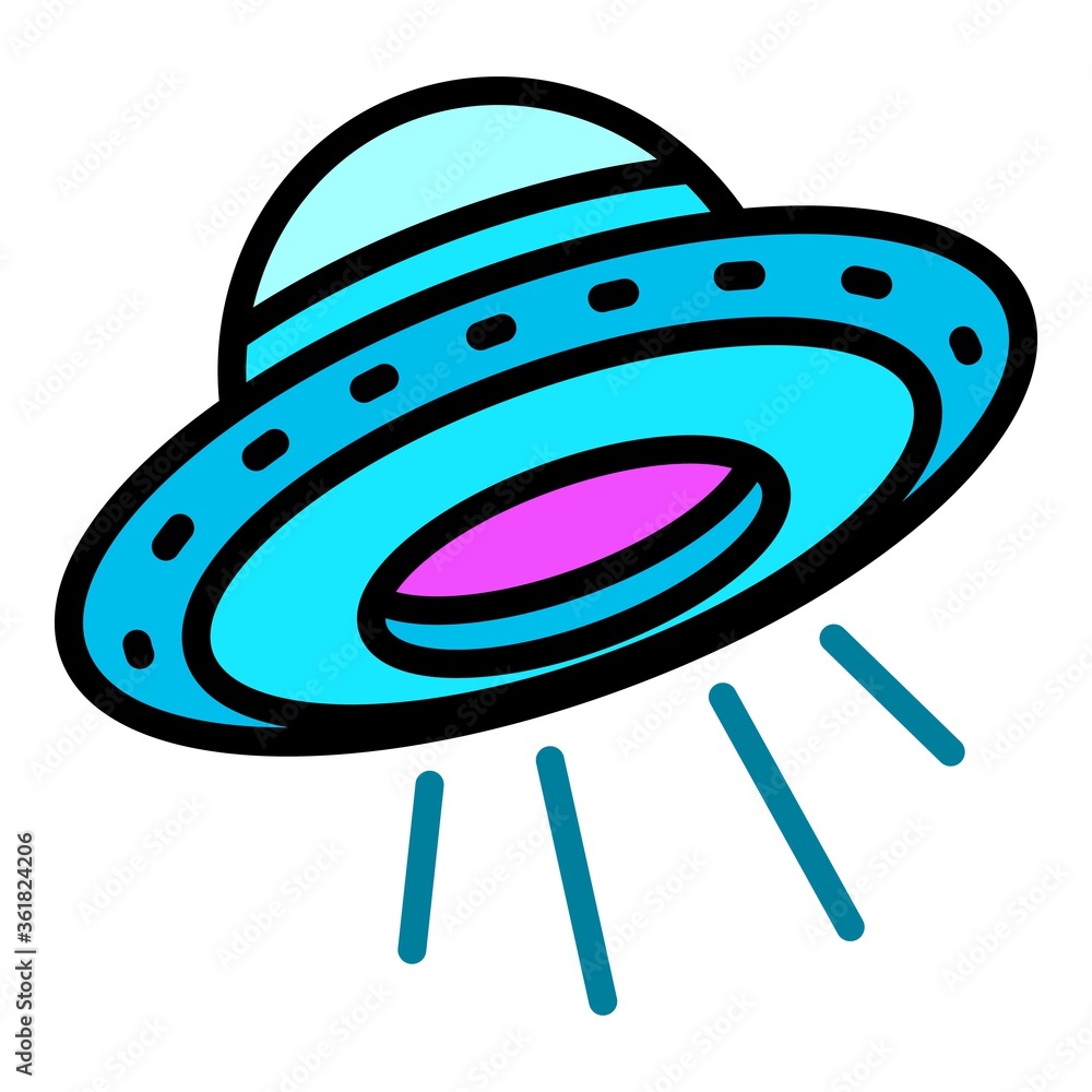 Poster alien ufo icon. outline alien ufo vector icon for web design isolated on white background