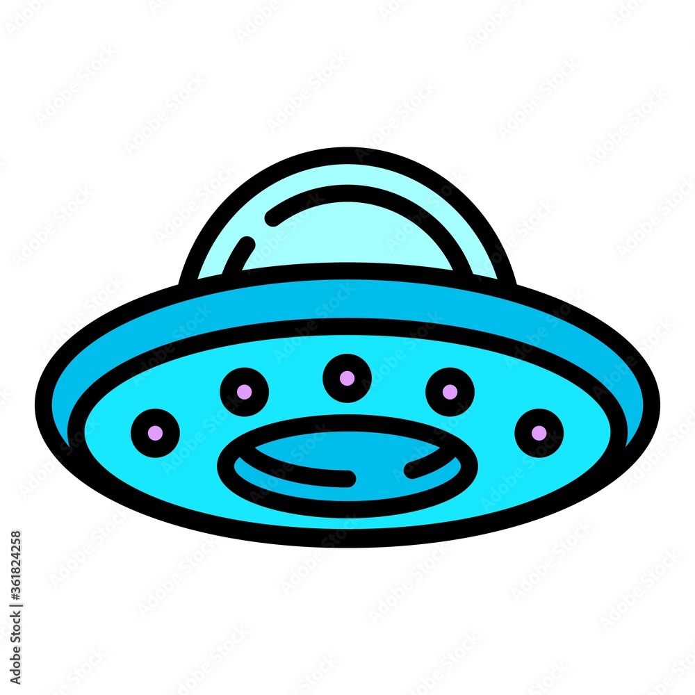 Poster flying ufo icon. outline flying ufo vector icon for web design isolated on white background