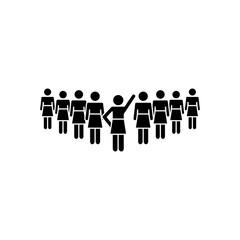 pictogram women standing icon, silhouette style