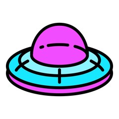 Ufo ship icon. Outline ufo ship vector icon for web design isolated on white background