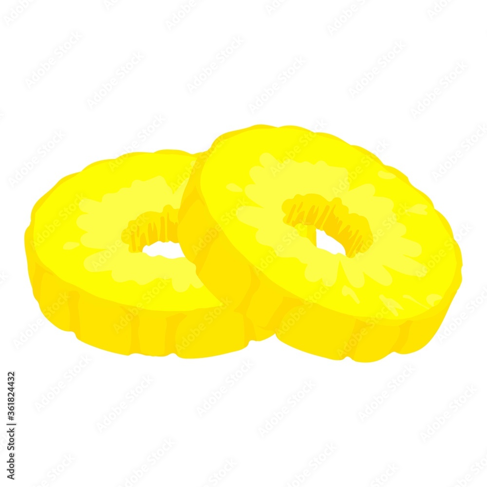 Aufkleber pineapple slices icon. isometric of pineapple slices vector icon for web design isolated on white ba