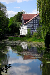 Fototapeta premium aufgestaute Wipper an der Oldenstädter Mühle
