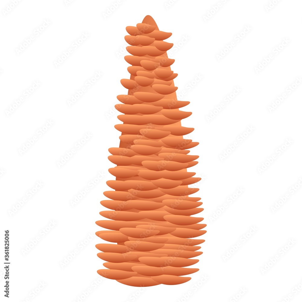 Poster autumn pine cone icon. cartoon of autumn pine cone vector icon for web design isolated on white back