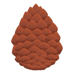 Siberian pine cone icon. Cartoon of siberian pine cone vector icon for web design isolated on white background