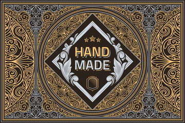 Vintage decorative ornate label design