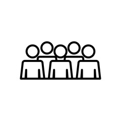 group of pictogram people icon, line style