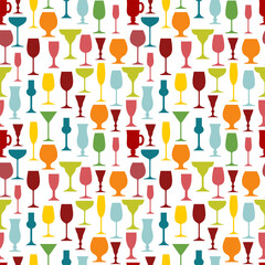 vine bottle and vine glasses seamless pattern.Texture for fabric, wrapping, wallpaper. Decorative print.