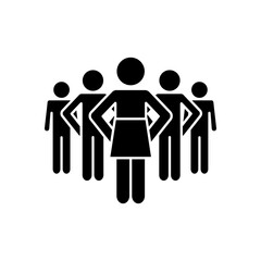 pictogram woman and people, silhouette style