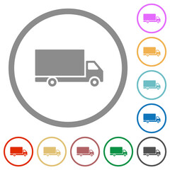 Freight car flat icons with outlines