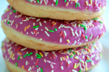 donut with frosting on a plate