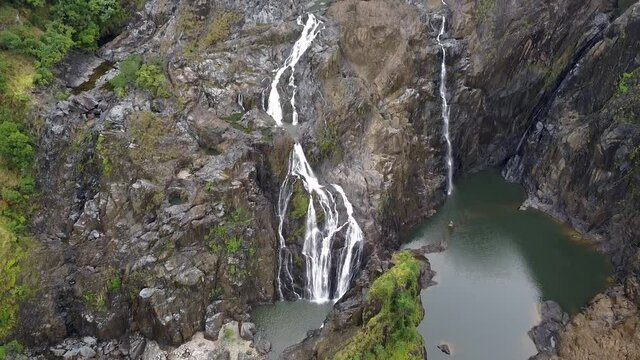 Stunning Landscape Of The Barron Falls In The Barron Gorge National Park, Queensland, Australia. - aerial drone