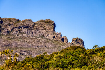 Fototapeta na wymiar Peak of patience, famous for having the shape of a face, Sanctuary of Caraca, city of Catas Altas, Minas Gerais, Brazil