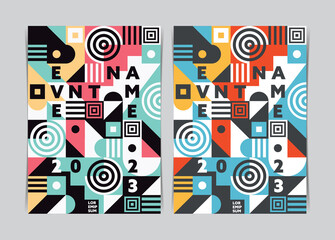 Obraz na płótnie Canvas Geometric Shapes Typography Template Flyer. Vector illustration.