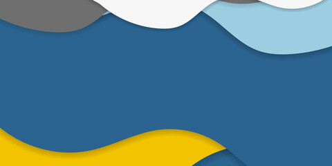 Blue white grey and yellow corporate wavy background