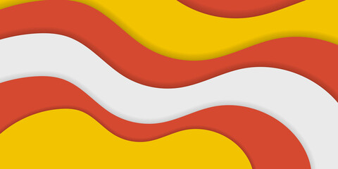 Abstract modern yellow white orange lines background vector illustration. Paper cut Background