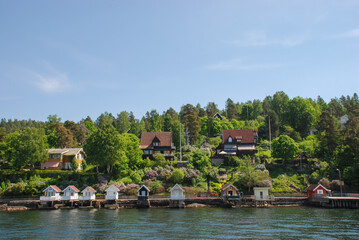 Fototapeta na wymiar A beautiful summers day on the water in Oslofjord in Norway
