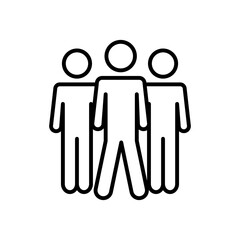 pictogram three men icon, line style