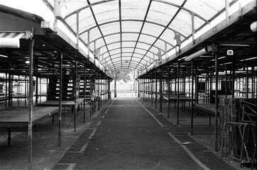 shopping centre in birmingham england in black and white