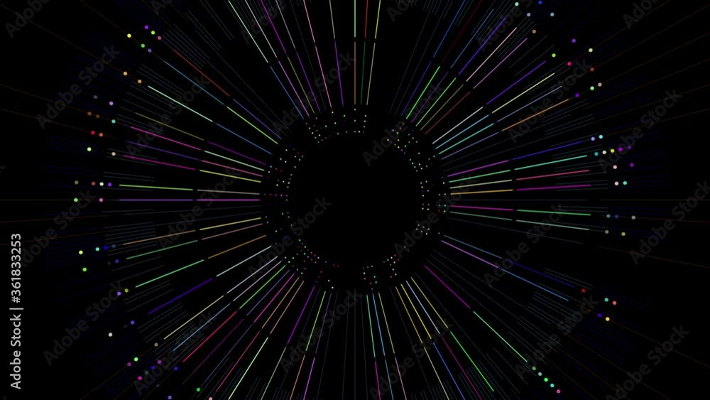 Poster 2d render of circular structure with lines and circles. complex data concept. colorful technology ba