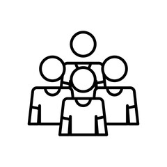 pictogram group of men icon, line style