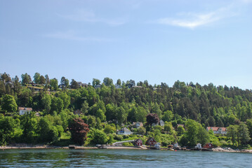 Fototapeta premium A beautiful summers day on the water in Oslofjord in Norway