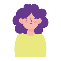 portrait young woman character isolated icon design white background