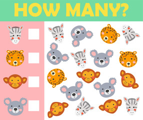 Counting. Game for Preschool Children. Educational a mathematical game. Educational game for children.