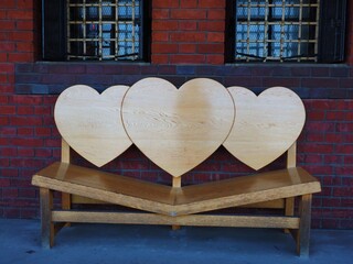 bench with Heart shaped backrest
