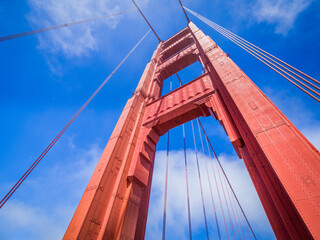 San Francisco - USA, Golden Gate Bridge in San Francisco bay, California. An icon of San Francisco, one of significant tourist attractions in the city